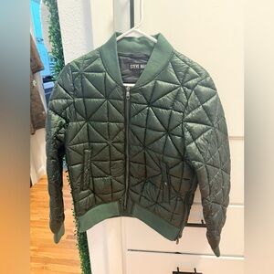 Steve Madden Olive Quilted Bomber Jacket